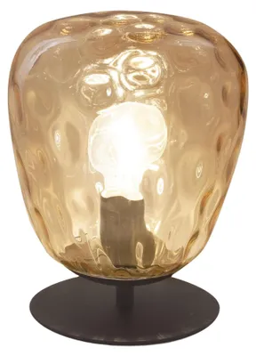 Produktbild von Gisella Tischleuchte aus mundgeblasenem Glas und bernsteinfarbenem Metall, E27 40W - Elegante Innenbeleuchtung mit modernem und raffiniertem Design