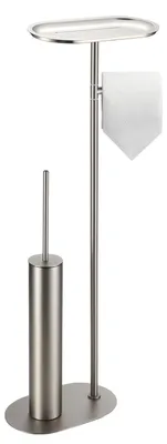 Produktbild von Omgoods – Freistehendes Toilettenbürsten-Set mit Edelstahl und Toilettenpapierhalter, 3-in-1
