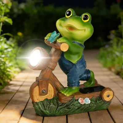 Produktbild von Sonnenfrosch-Statue, Sonnenfrosch-Gartendekoration, Dekorativer Frosch für den Außenbereich, Sonnenfrosch-Gartendekoration, Wetterfest, Garten mit Solarbeleuchtung für Terrasse, Rasen, Teiche