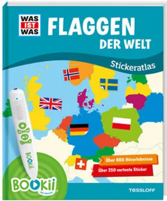 Produktbild von BOOKii® WAS IST WAS Stickeratlas Flaggen der Welt.