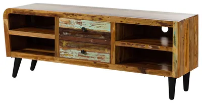 Immagine prodotto di MASSIVMOEBEL24 | SIXTIES #117 Mobile TV in legno riciclato - laccato / multicolore 160x45x70