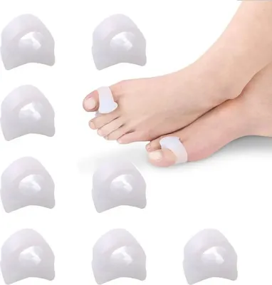 Produktbild von 8 Stück Transparente Schmerzlinderung | Gel-Zehenspreizer für Hallux Valgus | Silikon-Korrektoren für überlappende & Hammerzehen