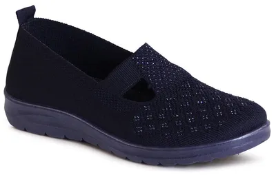 Produktbild von topschuhe24 3083 Damen Halbschuhe Sportliche Glitzer Ballerina, Farbe:Blau, Größe:40 EU