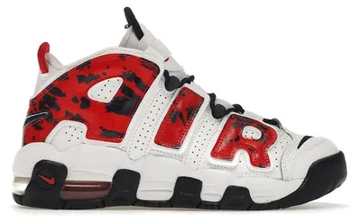 Produktbild von Nike Air More Uptempo White Blue Red Camo (GS) - EU 35.5