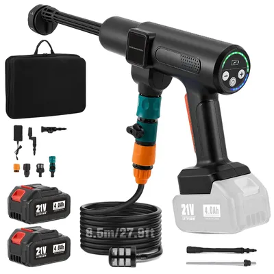 Productafbeelding van Accu-aangedreven hogedrukreiniger, 1200 PSI, 6-in-1 spuitmond, zwart