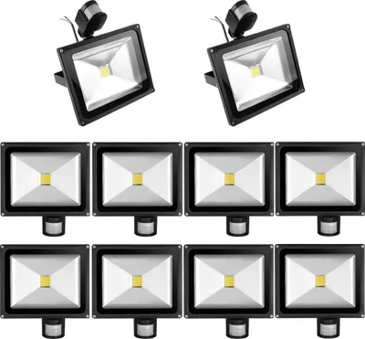 Produktbild von 10pcs 30W LED Strahler Fluter Spot Außenstrahler Flutlich mit Bewegungsmelder,Greenmigo Warmweiß Wandstrahler Schwarz Aluminium IP65 Wasserdicht AC 85-265V Tageslichtweiß