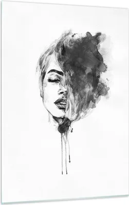 Produktbild von Bilder auf glas - Einteilig - Frau Gesicht Abstraktion - 50x70cm - Glasbilder - Wandbilder - Bilder - zum Aufhängen bereit - Wanddekoration aus Glas - Glas Bilder - Wandbild auf Glas - GPA50x70-4934