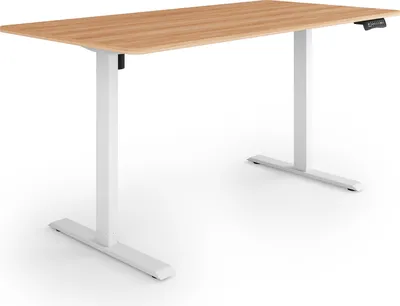 Produktbild von ESMART ETX-121WM 160x80cm Ahorn Ergonomischer Steh-Sitz-Schreibtisch Stufenlos elektrisch höhenverstellbar 73,5-123,5 cm 3x Memory Aktivitätserinnerung Soft-Start/Stopp Schnelle Montage