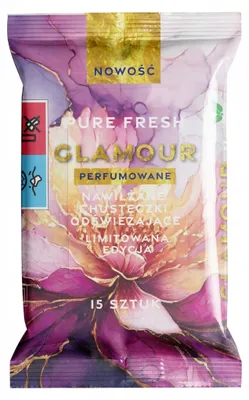 Zdjęcie produktu dla Pure Fresh Glamour Chusteczki Nawilżane Odświeżajce 15 szt.