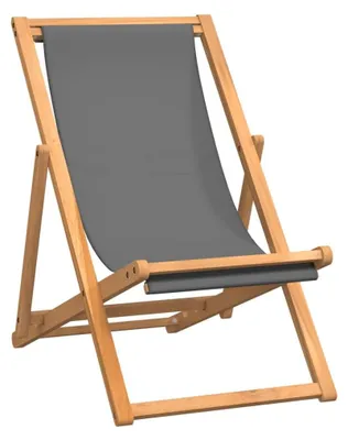 Produktbild von Faltbarer Strandstuhl aus Teakholz mit verstellbarer Rückenlehne