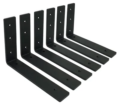 Image de Ensemble de 6 supports de rayonnage robustes en acier, pour des étagères de 25 cm