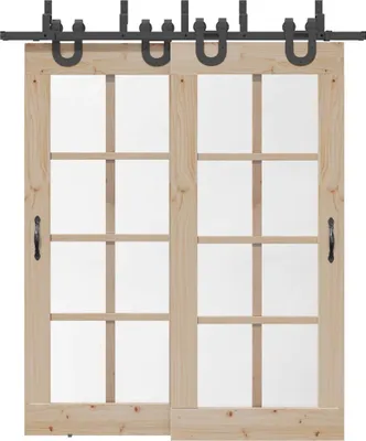 Produktbild von "2026 Promotion" Schiebetürbeschlag-Set 200 cm Stahl Schwarz - Sonstiges Türzubehör CC15906