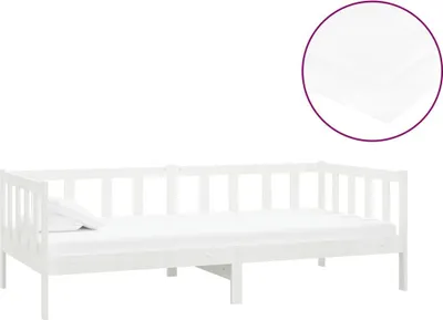 Produktbild von vidaXL Tagesbett mit Matratze 90x200 cm Weiß Kiefer Massivholz