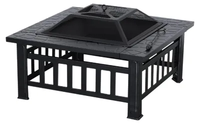 Imagen del producto de Brasero con rejilla para asar - 81x81x44,5 cm - Acero aleado -