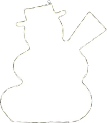 Produktbild von LED-Silouette Schneemann aus Metall, 500x500 mm, weiß, mit 54 warmweißen LEDs