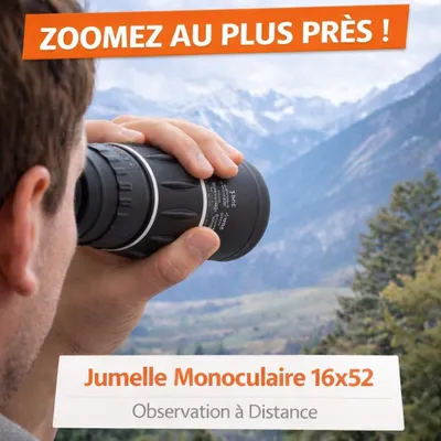 Image de Jumelle Monoculaire 16×52 avec Vision Jour & Nuit