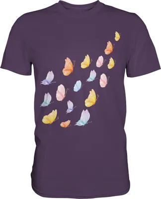 Produktbild von Aquarell Schmetterlinge T-Shirt – Urban Purple / XL