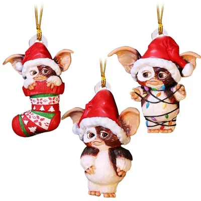 Weihnachtsbaumschmuck-Set, 3 Stück, 8 cm, Acryl, zum Aufhängen