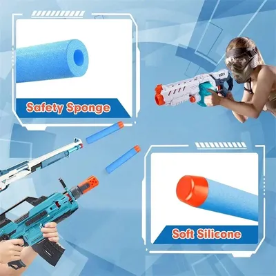 Immagine prodotto di CHPN - Dardi compatibili con le pistole Nerf Mega Blaster - Dardi - Frecce - Azzurro chiaro - 10 pezzi - Dardi da lancio - Materiale: schiuma