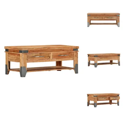 Immagine prodotto di vidaXL Tavolino 110x52x45 cm in legno massiccio di acacia - Tavolini da caffè