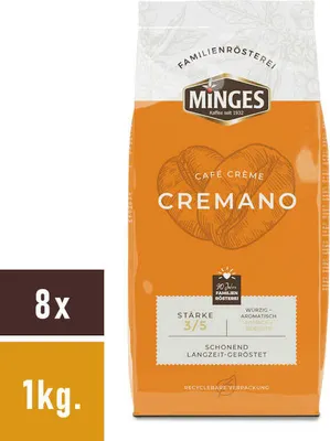 Produktbild von Minges Café Cremano Kaffeebohnen 8x1kg.