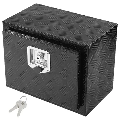 Image de VEVOR Truckbox boîte à outils, boîte pour remorque sous le plancher, boîte à outils 46 x 32 x 36 cm boîte de rangement pour pick-up, alliage d'aluminium, boîte à outils pouvant supporter 20 kg, boîte de rangement verrouillable