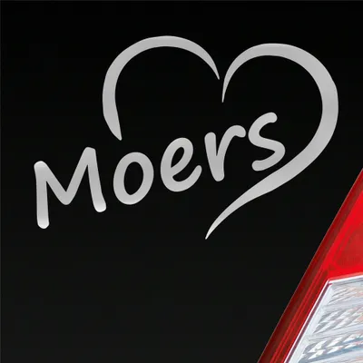Produktbild von Auto Aufkleber Moers Herz Stadt City Love Liebe Heimat 12,5x8 cm Silber Sticker Heckscheibenaufkleber