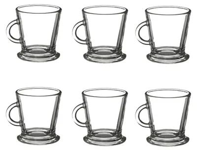 Image de Lot de 6 tasses en verre - Transparents |Contenance 18 cl | Entièrement en verre