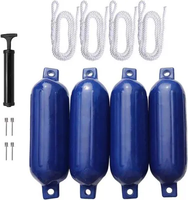 Produktbild von Famanu Bootsfender Set - Hochwertige Schutzbumpers - 30x26x14 cm - Weiß