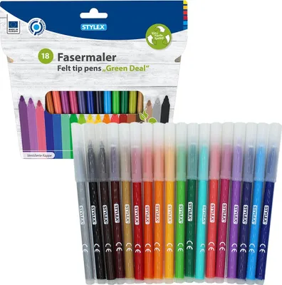 Produktbild von 18 Fasermalstifte / Fasermaler / Filzstifte