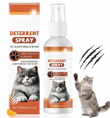 Immagine prodotto di Spray repellente per gatti, da utilizzare sia all'interno che all'esterno, formato 120 ml