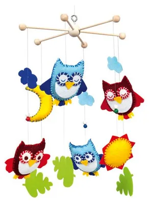 Produktbild von Folia Mobile-Bastelsets Eulen - Sägen - Filz - Junge/Mädchen - Vögel - Nicht für Kinder unter 36 Monaten geeignet