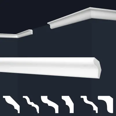 Produktbild von MARBET DESIGN Stuckleisten XPS Styropor weiß 2 Meter Deckenleisten Wandleisten E-Leisten Modelle
