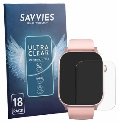 Produktbild von 18x Für paybay Smartwatch 1.83" Schutzfolie Savvies Displayschutz Display Schutz Folie Klar Transparent