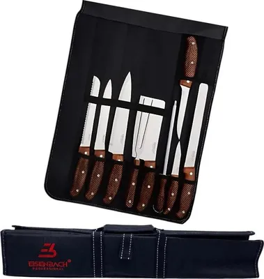 Produktbild von Eisenbach LH-049: 9-teiliges Profi-Messer-Set mit rollender Tragetasche