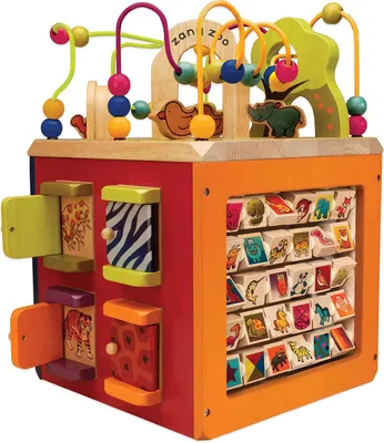 Produktbild von B. toys - Holz-Aktivitätswürfel - Aktionszentrum mit Alphabet - Lernspielzeug - Holzspielzeug für Kleinkinder und Kinder - ab 1 Jahr