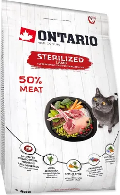 Productafbeelding van Krmivo Ontario Kattenvoer, Sterilised, Lam, 2 kg