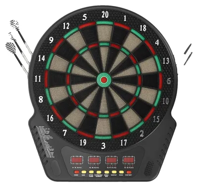 Produktbild von Elektronische Dartscheibe, 16 Spieler, Sprachwertung, Schwarz