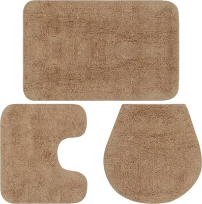 Immagine prodotto di Vidaxl Bademattierungsset von Stoff Beige 3-Stück