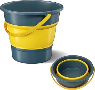 Image de Seau en plastique et silicone pour le ménage, la pêche, le camping et les voyages