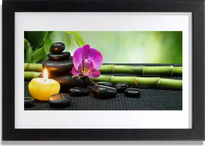 Produktbild von Bild 30x20 MDF-Rahmen Wandkunst Blume Bambus Zen Spa