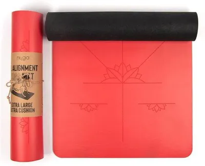 Productafbeelding van Extra Grote Antislip Yogamat met Uitlijningslijnen voor Pilates en Fitness