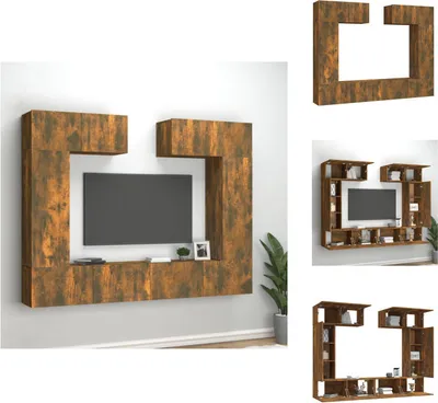 Produktbild von vidaXL 6-tlg. TV-Schrank-Set Räuchereiche Holzwerkstoff -  TV-Möbel