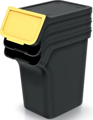 Image de Poubelle Set 4 Poubelles Trieur de déchets Système de tri des déchets Kaddi Q Plastique