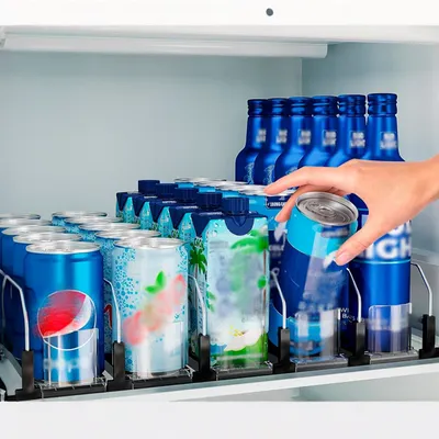 Productafbeelding van Automatische Drankdrukker - Blikjesorganizer - Verstelbaar tot 30 Blikjes - Geschikt voor 12/16/20 oz - Robuust ABS - Inclusief Handleiding - Blikjesorganizer