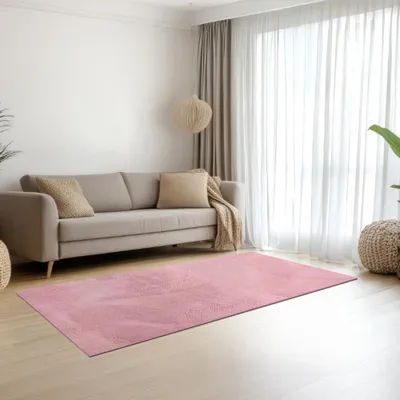 Produktbild von Teppich berry-farben samtig weich Hasenfell-Optik mit sanftem Glanz Größe - 60 x 110 cm