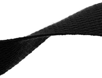 5 Meter Polycotton Gurtband 25mm breit schwarz 2mm und 1,35mm