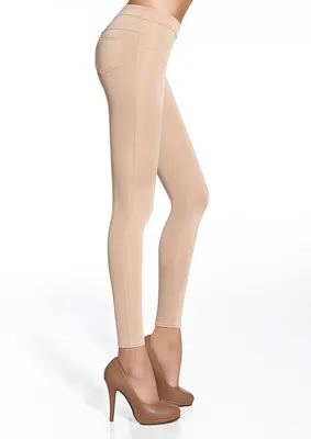 Produktbild von Leggings Leggins Hose lang weich blickdicht 200den Marika creme-ecru 3-M