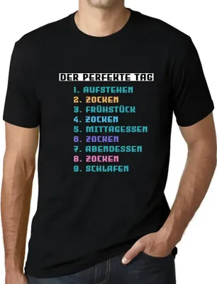 Produktbild von Herren Grafik T-Shirt Der Perfekte Tag Lustige Spieler Zocker Öko-Verantwortlich Vintage Jahrgang Kurzarm Lustige Druck Geburtstag Geschenk Mann