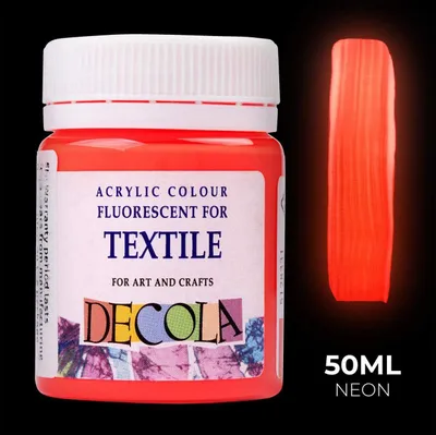 Produktbild von Nevskaya Palitra Fluoreszierende Textilfarbe Rot | 50 ml Acryl Neon-Farbe mit Glow-Effekt unter Schwarzlicht (UV-Licht) | Qualität von Decola